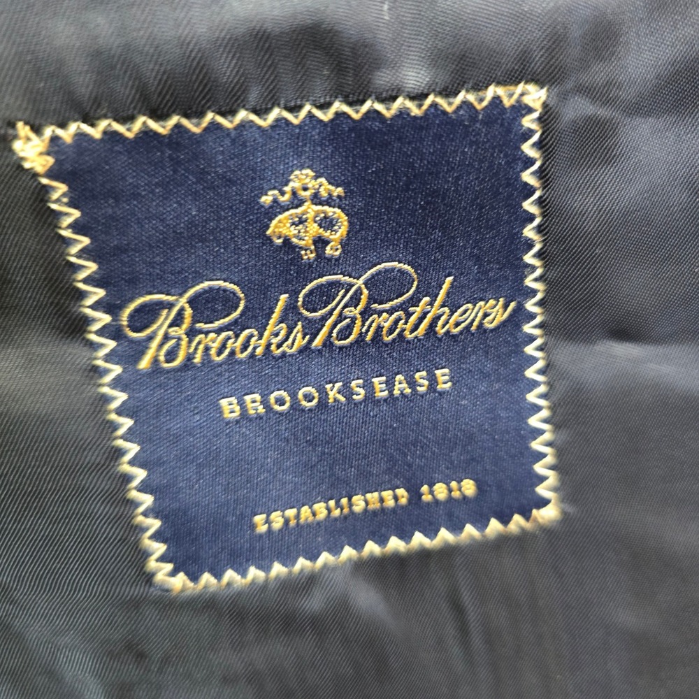 Brooks Brothers Loro Piana Blazer Gold Buttons Brooksease 44R Navy Blue Wool - Picture 3 of 12
